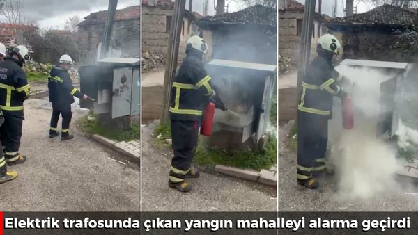 Elektrik trafosunda &ccedil;ıkan yangın mahalleyi alarma ge&ccedil;irdi