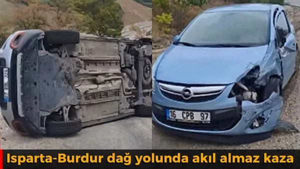 Isparta-Burdur dağ yolunda akıl almaz kaza