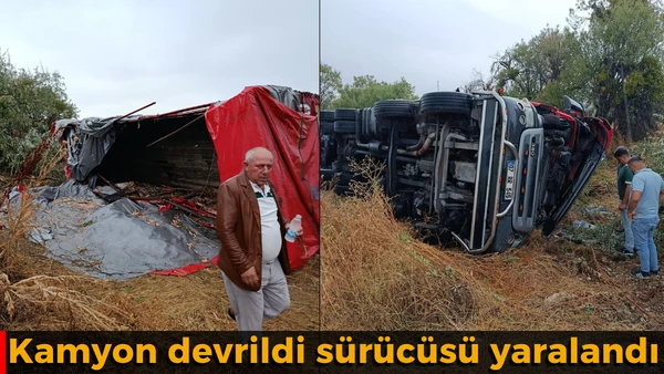 Kamyon devrildi