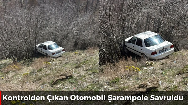 Kontrolden &Ccedil;ıkan Otomobil Şarampole Savruldu