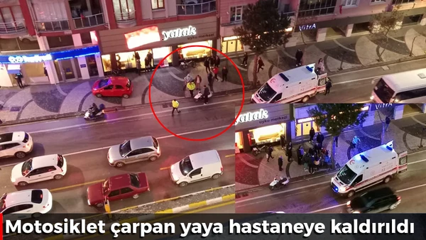 Motosiklet &ccedil;arpan yaya hastaneye kaldırıldı