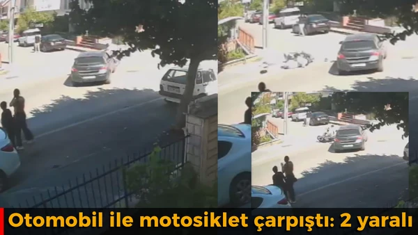 Otomobil ile motosiklet &ccedil;arpıştı