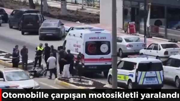 Otomobille &ccedil;arpışan motosikletli yaralandı