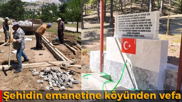 Şehidin emanetine k&ouml;y&uuml;nden vefa